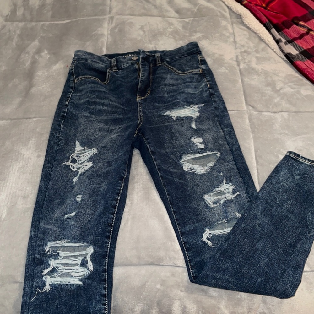 Ripped skinny high waisted super stretchy jeans